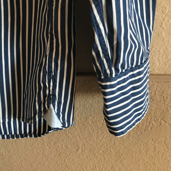 TOMMY HILFIGER Navy Stripe Button Down Shi… - Picture 3 of 7